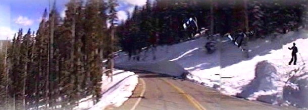 rainbow curve snowboard road gap backflip